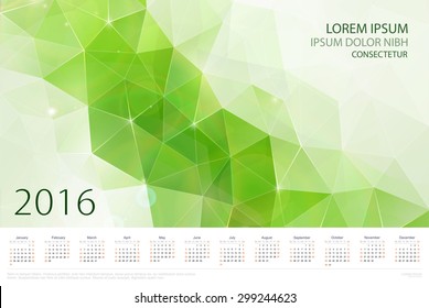 Abstract 2016 Calendar