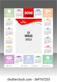 abstract 2016 calendar vector illustration