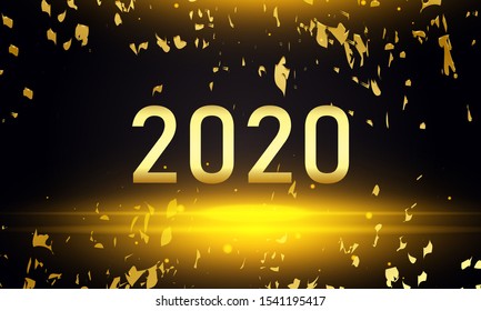 Abstract 2020 text  with brush stroke effect