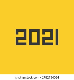 abstract 2021 number typographic vector illustration. 