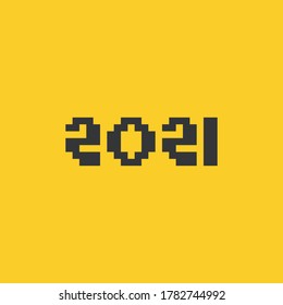 abstract 2021 number typographic vector illustration. 