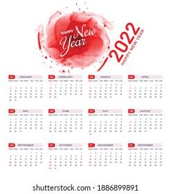 Abstract 2022 happy new year calendar design, best business company calendar vector design