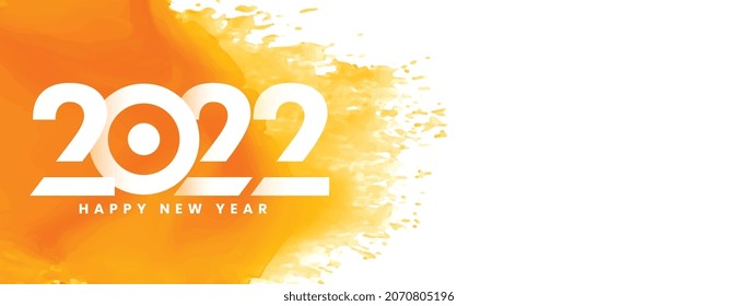 abstract 2022 new year banner in watercolor background