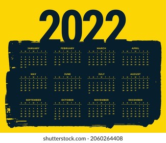 abstract 2022 new year calendar design template