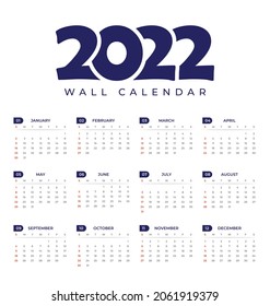 Abstract 2022 new year simple wall calendar design, business company calendar design