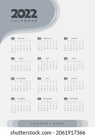 Abstract 2022 new year wall calendar design, business company calendar design