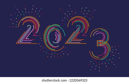 Abstract 2023 font design,Chinese ew year greeting card or poster element
