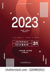 Abstract 2023 new year party poster template. liquid abstract flyer background