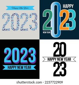 Abstract 2023 Text Effect with Happy New Year 