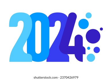 Abstract 2024 Concept of Happy New Year. 2024 logo and icon for backdrop, flyer, website, cover, banner, advertising, etc. Vector EPS 10