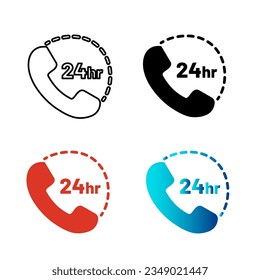 Abstrakter 24-Stunden Support Service Silhouette Illustration, kann für Business-Designs, Präsentationen Designs oder alle geeigneten Designs verwendet werden.