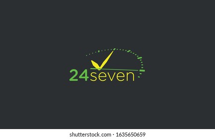 An Abstract 24 Seven Logo Design Template