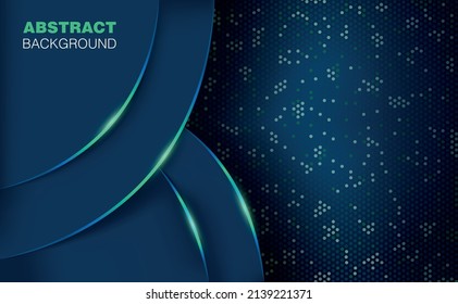 Abstract 2D Blue-Green Circle With Points Background