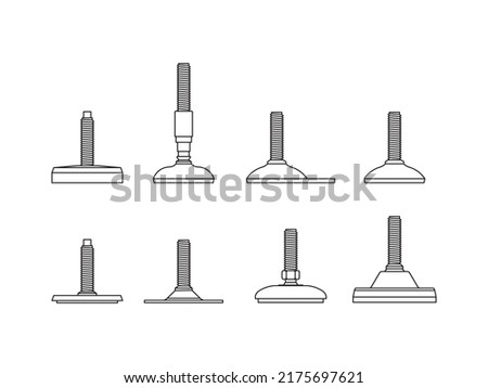 abstract 2d design adjustable foot or leveler for industry