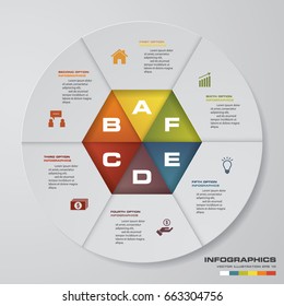 Abstract 2D illustration Infographic. Abstract 6 steps infographic elements.Vector illustration. EPS10.