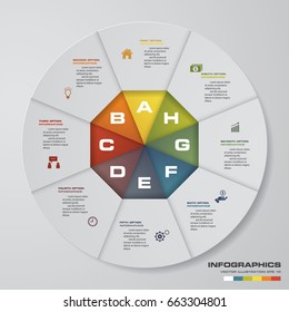 Abstract 2D illustration Infographic. Abstract 8 steps infographic elements.Vector illustration. EPS10.