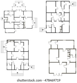 Abstract 2d vector architectural blueprint background