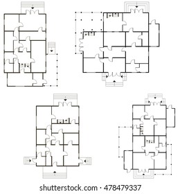 Abstract 2d vector architectural blueprint background