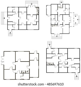 Abstract 2d vector architectural blueprint background