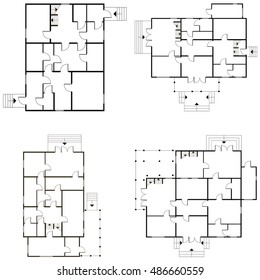 Abstract 2d vector architectural blueprint background