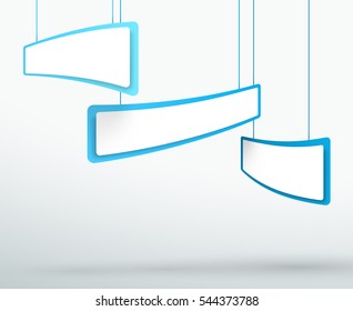 Abstract 3 Blue 3d Hanging Header Boxes