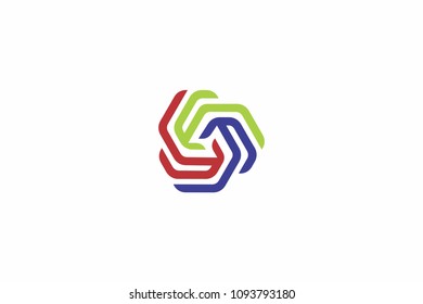 abstract 3 color logo template