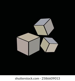 abstract 3 cubes square minimalism geometric pattern design icon
