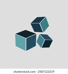 abstract 3 cubes square minimalism geometric pattern design icon