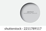 Abstract 3 dimension circle frame paper cut on white background.