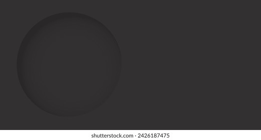 Abstract 3 dimension circle frame paper cut style on matte black background.