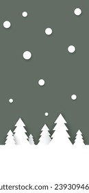 Abstrakte 3-dimensionale Papier geschnitten Wintersaison Konzept Vektorgrafik. Fröhliche Weihnachtsgrußkartenvorlage.