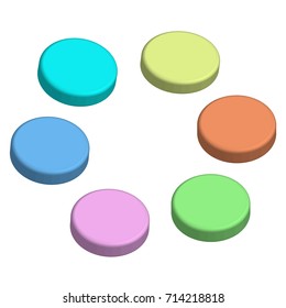 Abstract 3 dimensional infographic design template with space for your text, multicolored geometrical 3d circles icons for business, brochure, presentation, web designer. Vector illustration eps10