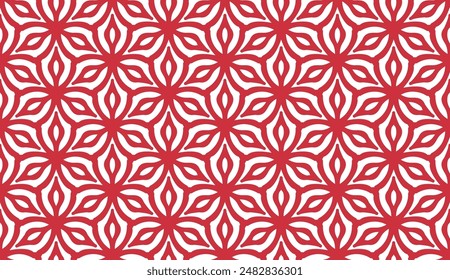 Impresión Abstractas de 3 hojas (rojo, blanco) - Imagen de Vector de patrón inconsútil que se repite; Fácilmente editable; Diseño interminable; Ilustración colorida - Impresión para papel de regalo, embalaje, etc.