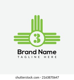 Abstract 3 letter modern initial logo design