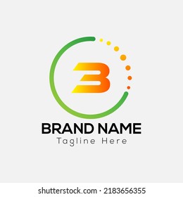 Abstract 3 letter modern initial logo design with bubble icon.