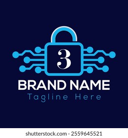 Abstract 3 letter modern initial logo design	