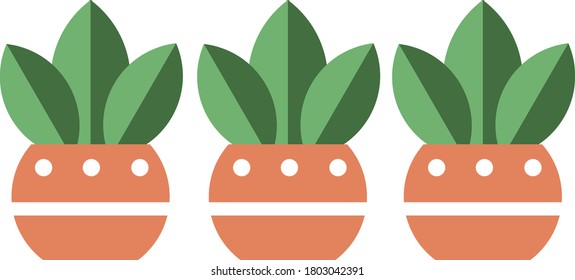 Abstract of 3 pot background vector, illustration. 