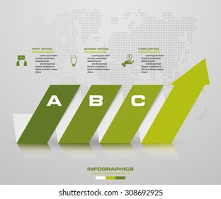 Abstract 3 steps arrow diagram. Step by step infographics illustration