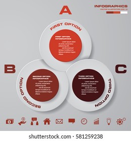 Abstract 3 steps infographis elements.Vector illustration.