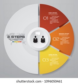 Abstract 3 steps modern pie chart infographics elements.Vector illustration.