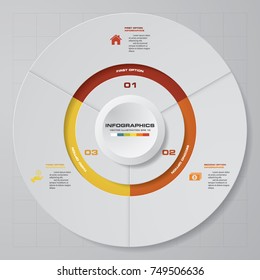 Abstract 3 steps modern pie chart infographics elements.Vector illustration. EPS 10.