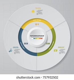 Abstract 3 steps modern pie chart infographics elements.Vector illustration. EPS 10.