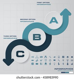 Abstract 3 Steps presentation chart. EPS10