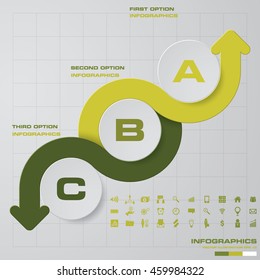 Abstract 3 Steps presentation chart. EPS10