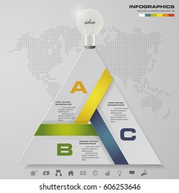 Abstract 3 steps presentation in triangle shape template. EPS10. For your design and sample text.