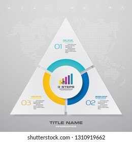 Abstract 3 steps simple&editable process chart infographics element. EPS 10.	
