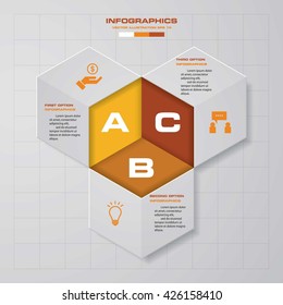 Abstract 3 steps template with free space for your sample text&data. Vector Illustration