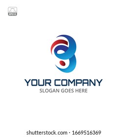 abstrakt 3 und technologisches Logo-Design - Vektorillustration