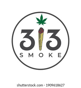 abstract 313 smoke shope related logo design template