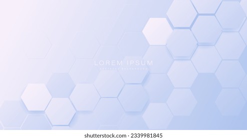 Abstract 3b white hexagon digital, futuristic, technology concept background. Modern Landing Page, Template, and websites. Vector illustration